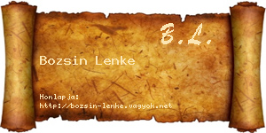 Bozsin Lenke névjegykártya